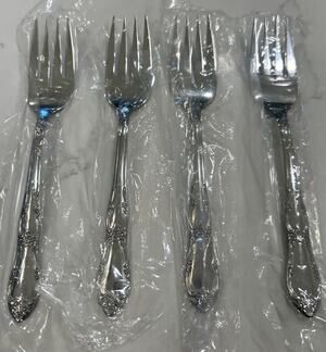 Set of 4 Oneida FENWAY DAYDREAM Stainless Salad Forks Vintage NEW In Package